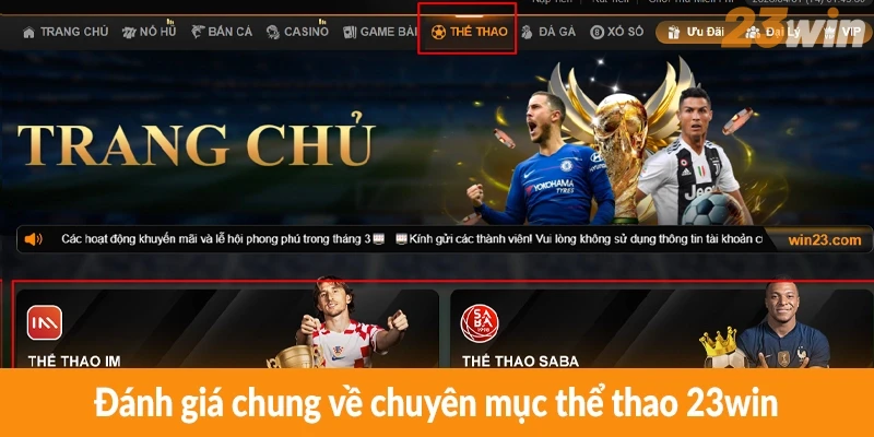 Đánh giá chung về chuyên mục thể thao 23win Đánh giá chung về chuyên mục thể thao 23win
