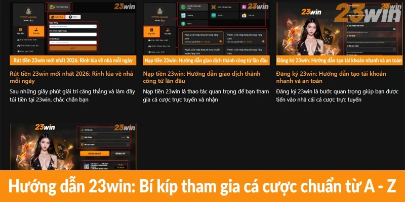 Hướng dẫn 23win: Bí kíp tham gia cá cược chuẩn từ A – Z Hướng dẫn 23win: Bí kíp tham gia cá cược chuẩn từ A - Z
