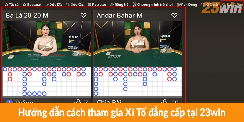 Hướng dẫn cách tham gia Xì Tố đẳng cấp tại 23win Hướng dẫn cách tham gia Xì Tố đẳng cấp tại 23win