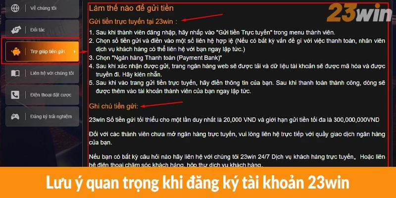 Lưu ý quan trọng khi đăng ký tài khoản 23win Lưu ý quan trọng khi đăng ký tài khoản 23win